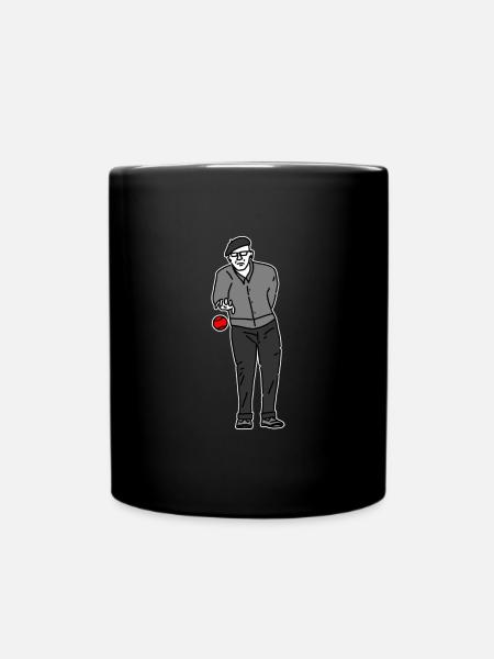Petanque Spieler Rechtshänder - Tasse einfarbig - Schwarz