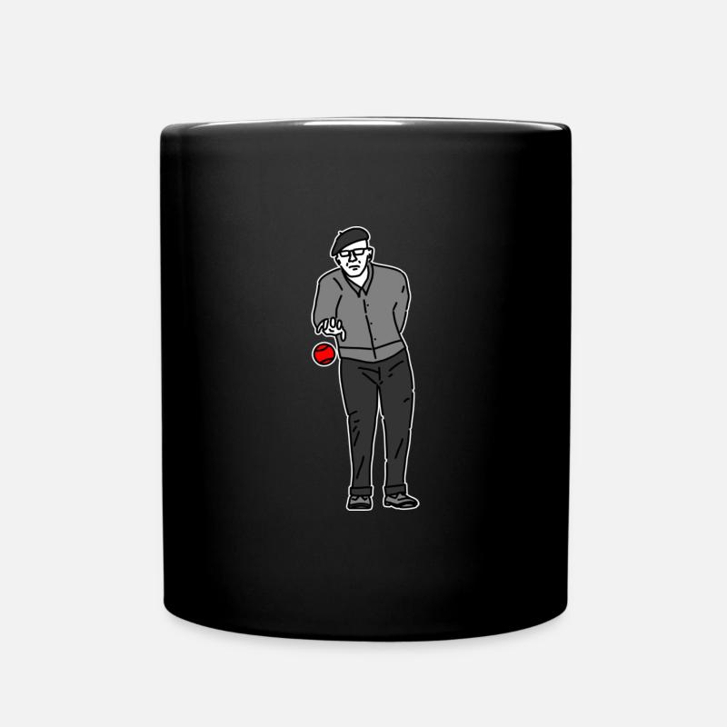 Petanque Spieler Rechtshänder - Tasse einfarbig - Schwarz
