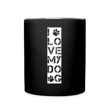 hundeliebhaber outfit, I love my dog - Tasse einfarbig - Schwarz - Vorne