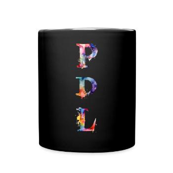 PDL Pflegedienstleitung Wasserfarbe Watercolor - Tasse einfarbig - Schwarz - Vorne