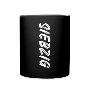 70 / Siebzig / 70. Geburtstag - Tasse einfarbig - Schwarz - Vorne