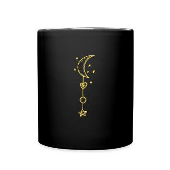 Moon Stars Crescent - Full Colour Mug - black - Front