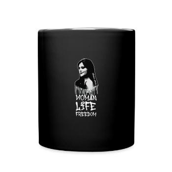 femme liberté de vie,vögel,iran,graffiti,Mahsa Amini - Mug uni - noir - Devant