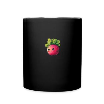 Radis style bande dessinée heureux - Mug uni - noir - Devant