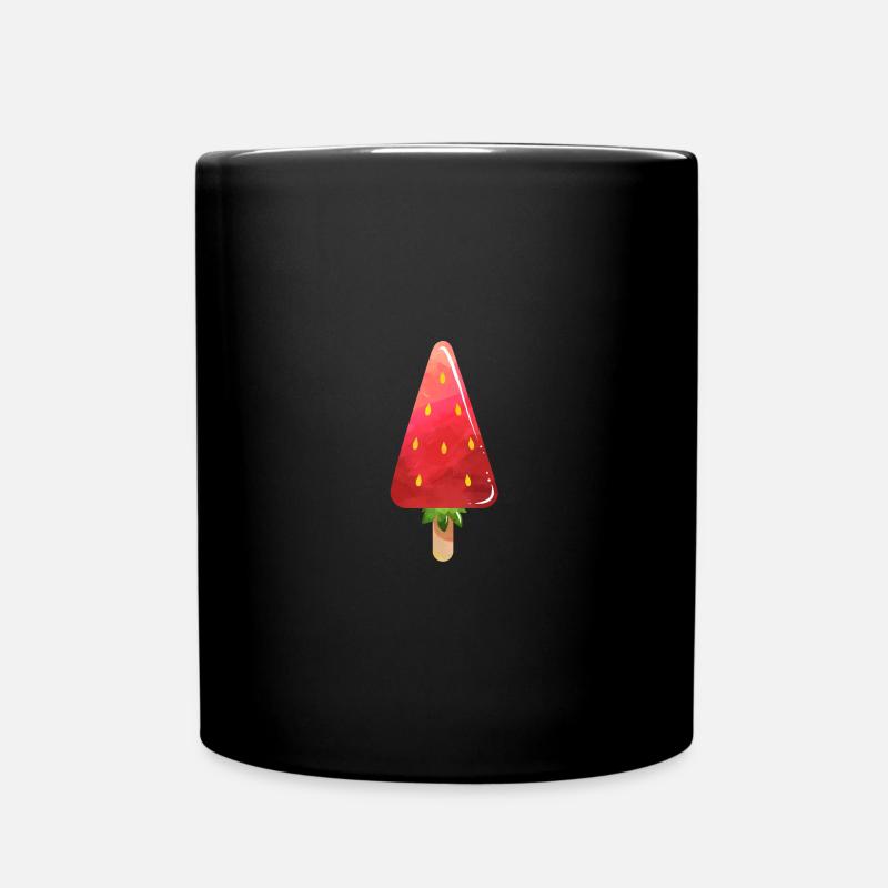 Strawberry water popsicle - Full Colour Mug - black