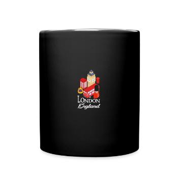 London England - Tasse einfarbig - Schwarz - Vorne