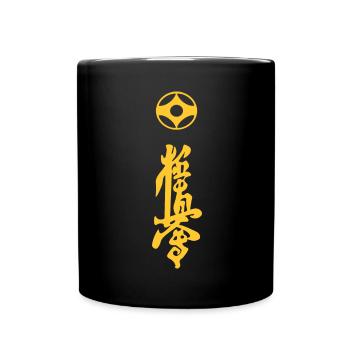 Kyokushin Kaikan Kanji Design in gelb - Tasse einfarbig - Schwarz - Vorne