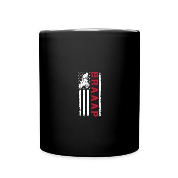 Motocross Braaap Motorrad Biker Motorsport - Tasse einfarbig - Schwarz - Vorne