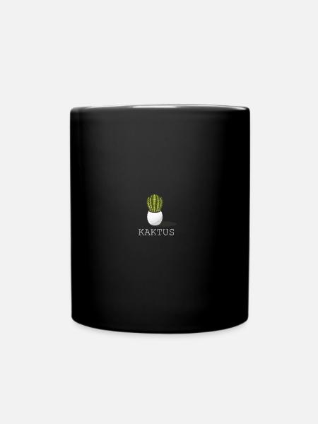 Cactus in a pot - Full Colour Mug - black