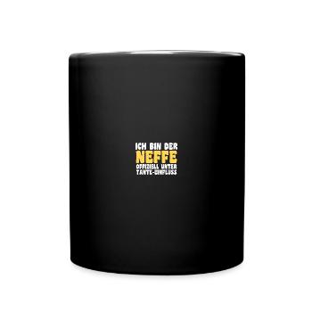 Familienmotiv Neffe - Tasse einfarbig - Schwarz - Vorne