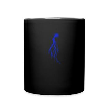 Blauer Blitz - Tasse einfarbig - Schwarz - Vorne