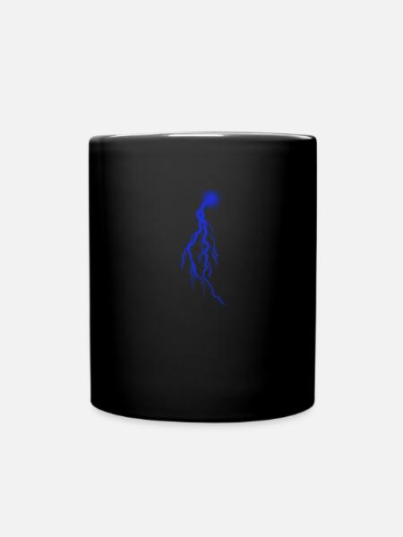 Blauer Blitz - Tasse einfarbig - Schwarz