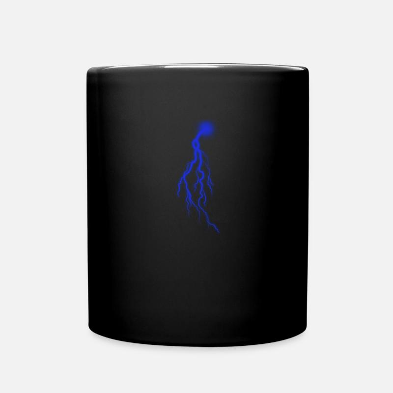 Blauer Blitz - Tasse einfarbig - Schwarz