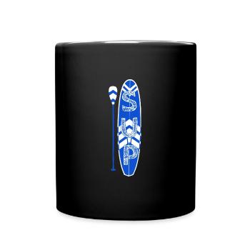 SUP - Board & Paddle Stand Up Paddling water port - Full Colour Mug - black - Front