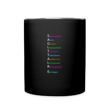 SAGITTAIRE Sympathique Active Géniale Indépendante - Mug uni - noir - Devant