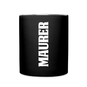 Maurer Maurermeister Betonbauer Geschenk - Tasse einfarbig - Schwarz - Vorne