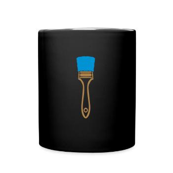 pinceau peintre peinture - Mug uni - noir - Devant