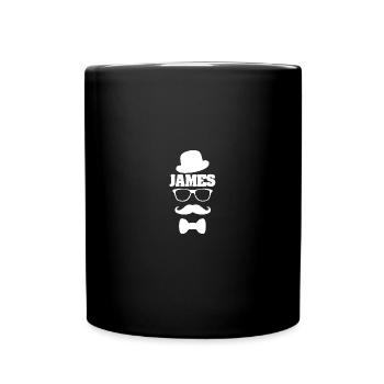 James als Schnauzer - Tasse einfarbig - Schwarz - Vorne
