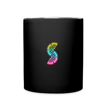 colored lemon slices - Full Colour Mug - black - Front