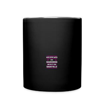 Bauherrin Baustelle Hausbau Richtfest Geschenk - Tasse einfarbig - Schwarz - Vorne