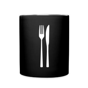 Couteau fourchette - fourchette cuillère - Mug uni - noir - Devant