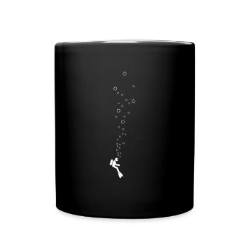 Taucher tauchen Apnoe Sporttaucher Wasser Meer - Tasse einfarbig - Schwarz - Vorne