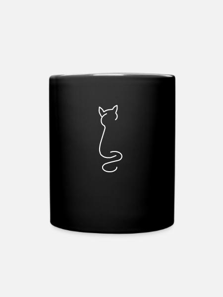 Katze - Tasse einfarbig - Schwarz