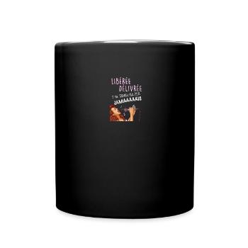 Femme Retraite Liberée Délivrée Avec Micro - Mug uni - noir - Devant