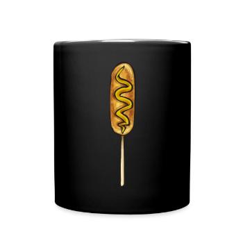 Corn Dog Corndog - Full Colour Mug - black - Front