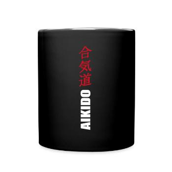 Aikido - Tasse einfarbig - Schwarz - Vorne