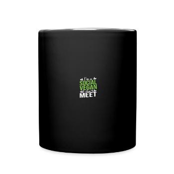 Veganer Vagen Spruch lustig Geschenk - Tasse einfarbig - Schwarz - Vorne