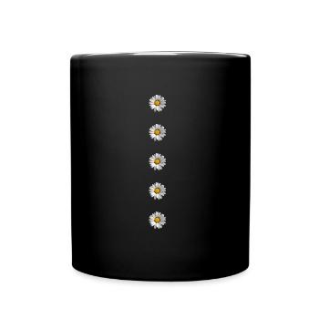 daisy, buttons, flower, spring, summer, - Full Colour Mug - black - Front