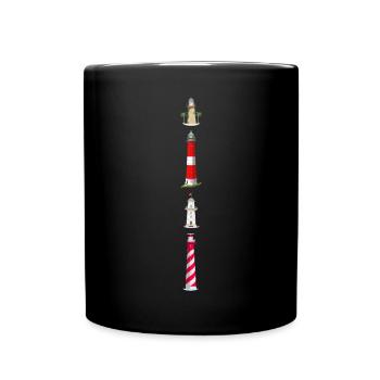 Lighthouses, Netherlands, Turkey, USA, Germany - Full Colour Mug - black - Front