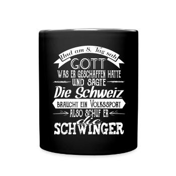 Schwinger - schwingen - Tasse einfarbig - Schwarz - Vorne