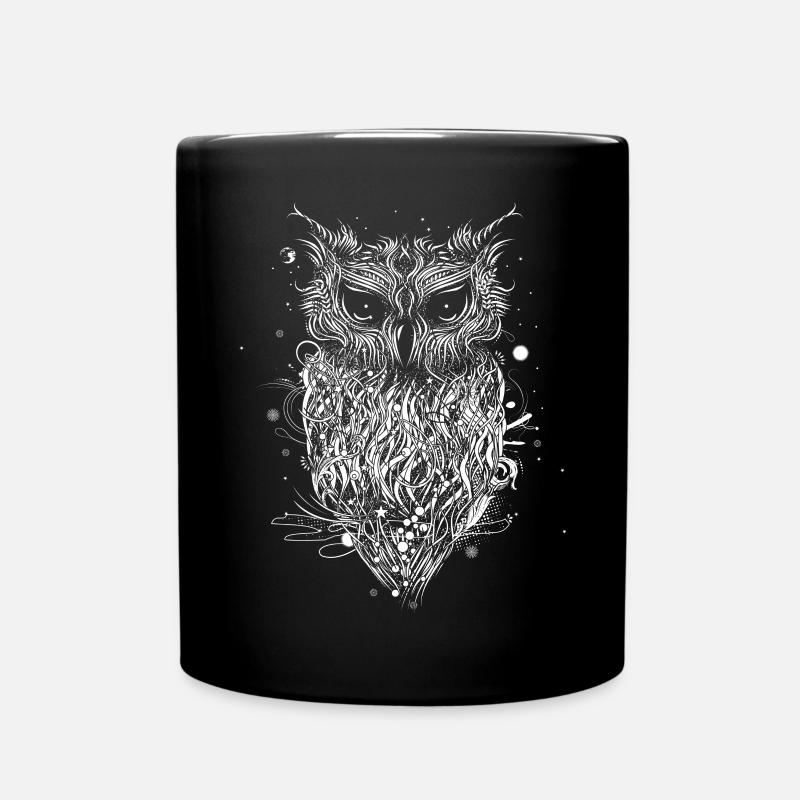 mysteriöse Eule - Tasse einfarbig - Schwarz