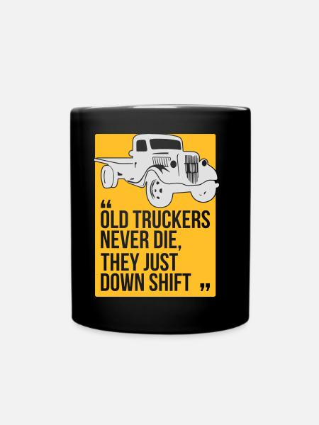 Old truckers - Tasse einfarbig - Schwarz
