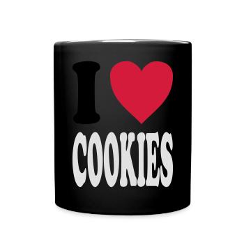 I love COOKIES (Farben anpassbar!) - Tasse einfarbig - Schwarz - Vorne