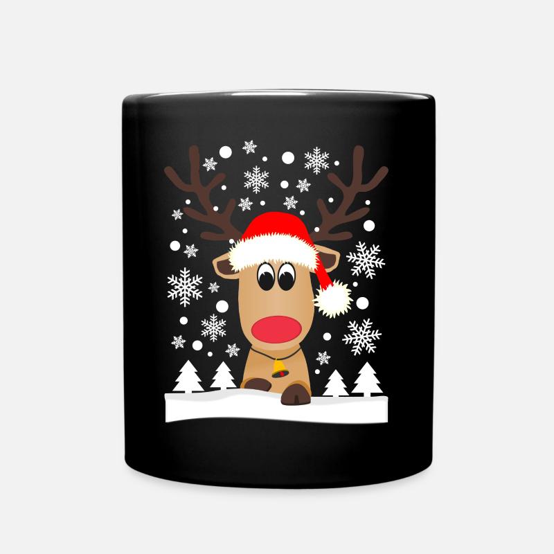 Renne de noël Flocons de neige Hiver - Mug uni - noir