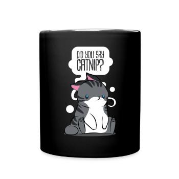 Katze Kätzchen Sprüche Geschenk Kinder Sprechblase - Tasse einfarbig - Schwarz - Vorne