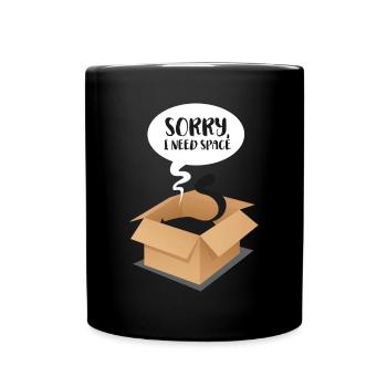 énonciations comiques chat de bande dessinée cadeau vessie de chat - Mug uni - noir - Devant