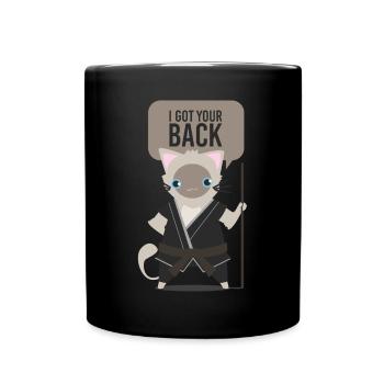 Katze Judo Karate Taekwondo Comic Geschenk Stock - Tasse einfarbig - Schwarz - Vorne