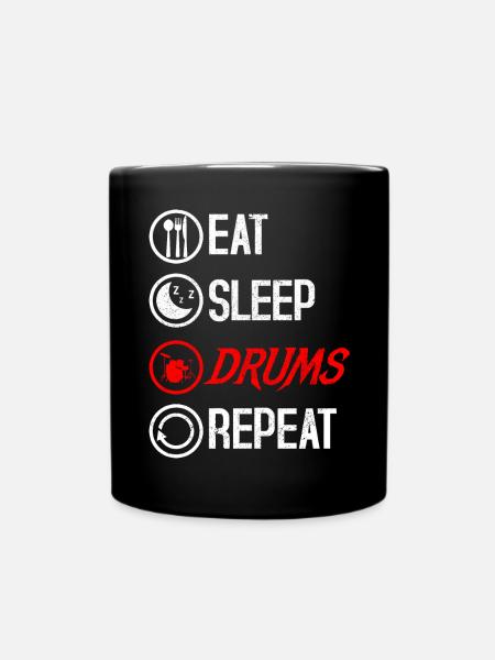 Schlagzeug Drumsticks Instrument - Tasse einfarbig - Schwarz