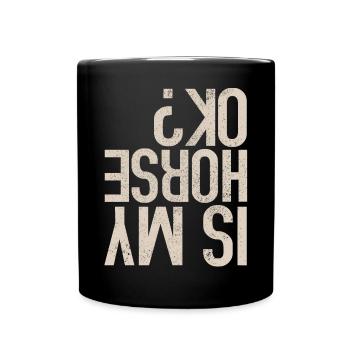 Lustiges Pferde Shirt - Tasse einfarbig - Schwarz - Vorne