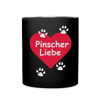 L’amour de Pinscher avec le cœur et les pattes - Mug uni - noir - Devant