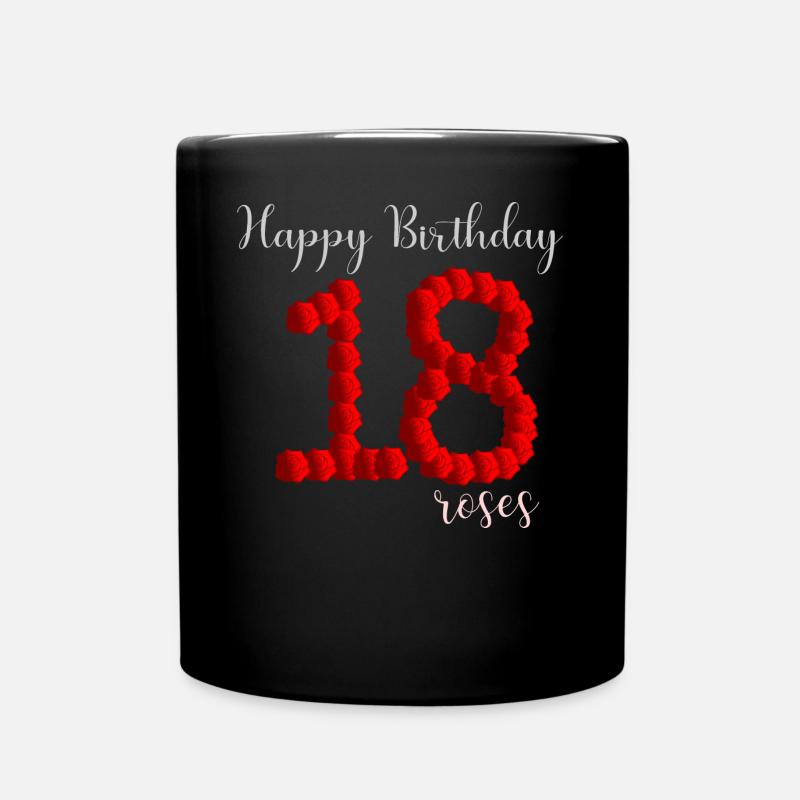 18. Geburtstag - Tasse einfarbig - Schwarz