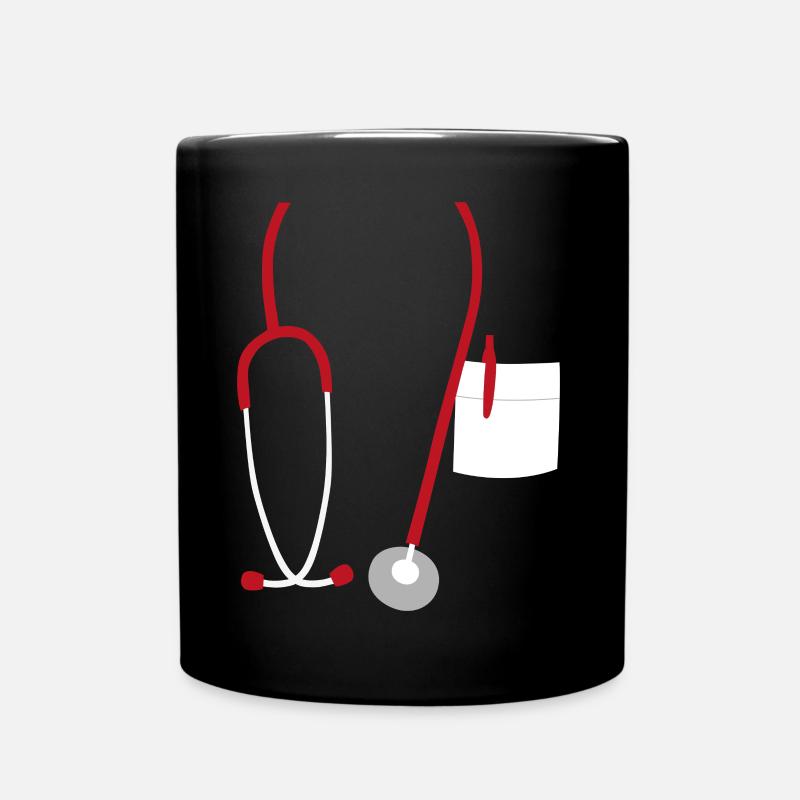 Stethoskop Medizin Arzt Doktor Praxis KH Geschenk - Tasse einfarbig - Schwarz