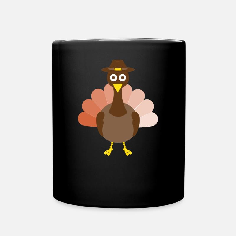 Thanksgiving Truthahn - Tasse einfarbig - Schwarz