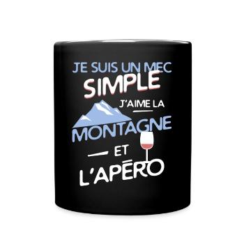 Montagne - un mec simple - Mug uni - noir - Devant