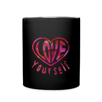 Love Yourself - heart - Full Colour Mug - black - Front