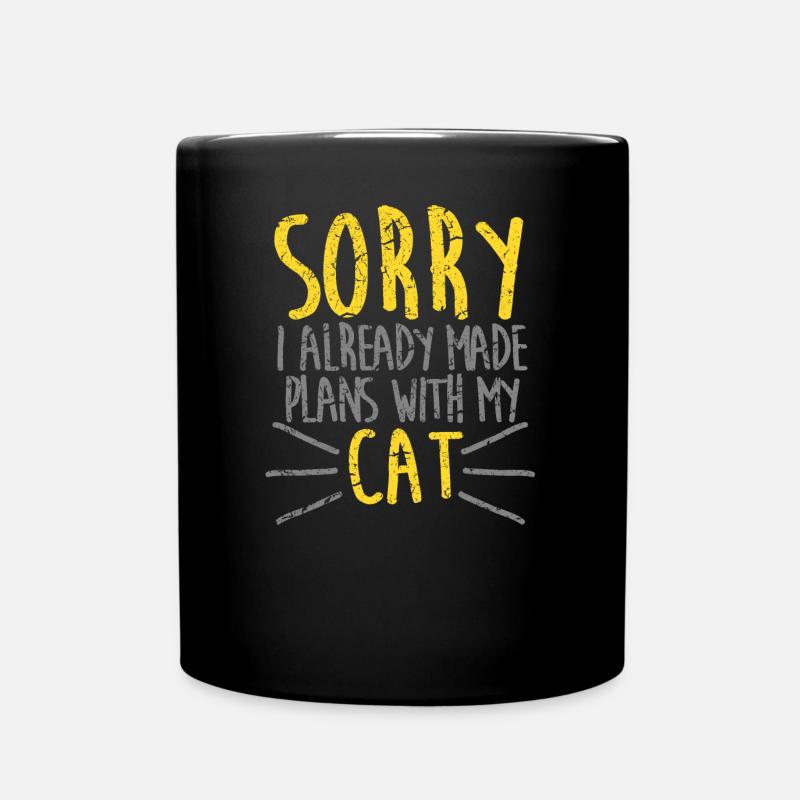 Katze Ich habe Pläne mit meiner Katze - Tasse einfarbig - Schwarz